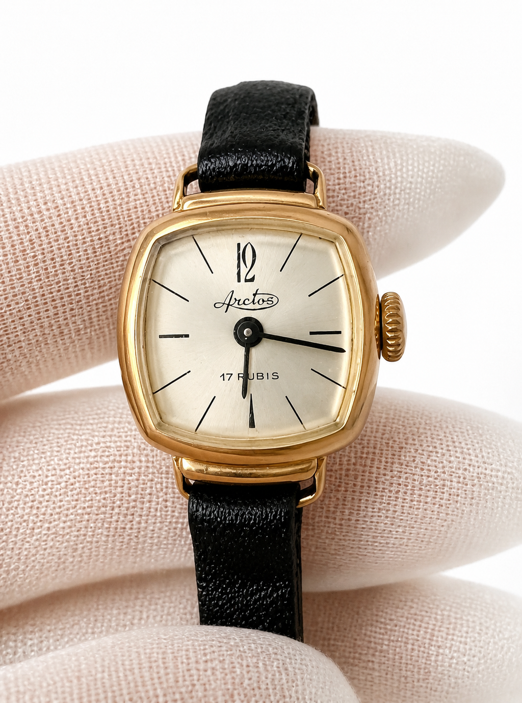 Vintage Arctos Ladies Watch 17 Rubis Mechanical 18ct Gold Plated German 1960s