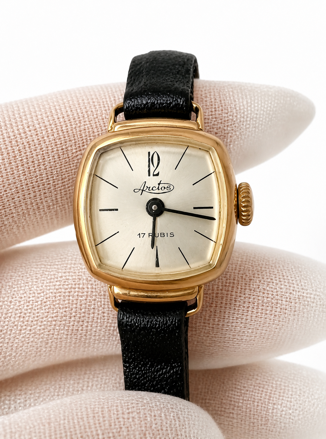 Vintage Arctos Ladies Watch 17 Rubis Mechanical 18ct Gold Plated German 1960s