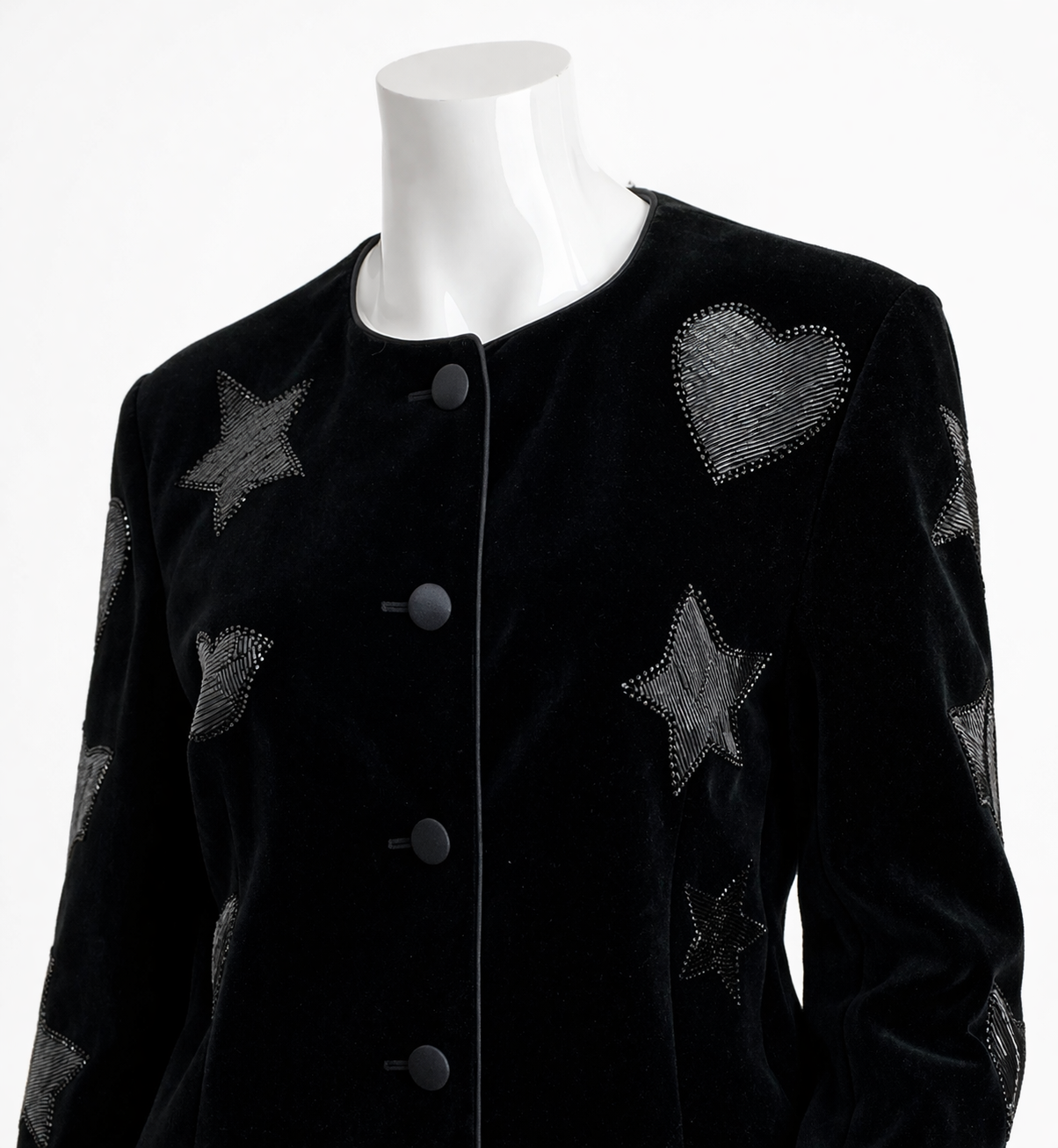 Vintage Escada Velvet Jacket Margaretha Ley Germany 80s 90s Beaded Blazer