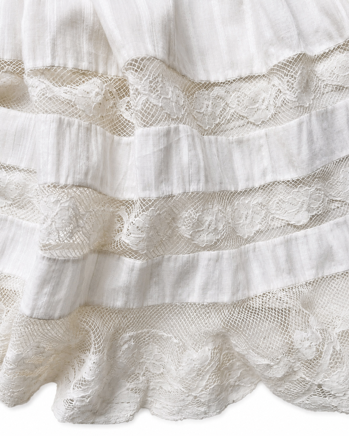 Antique Victorian Edwardian Cotton Christening Gown With Lace Pelerine, 6–9 Months