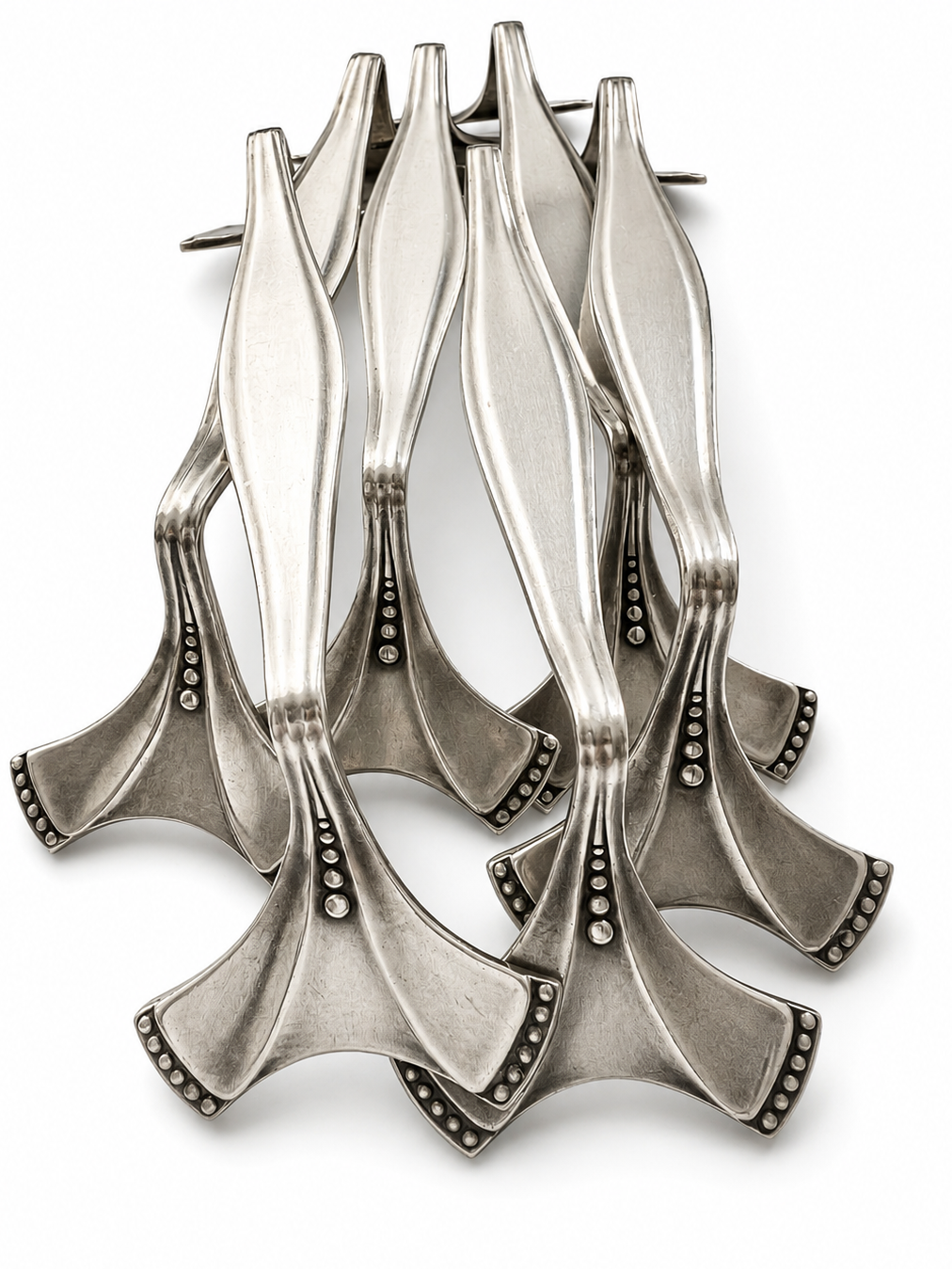 Set of 6 Art Nouveau Silver Plated Knife Rests, G.K 90 Tableware
