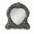 Vintage Carr’s Sheffield Sterling Silver Cherub Heart Table Mirror