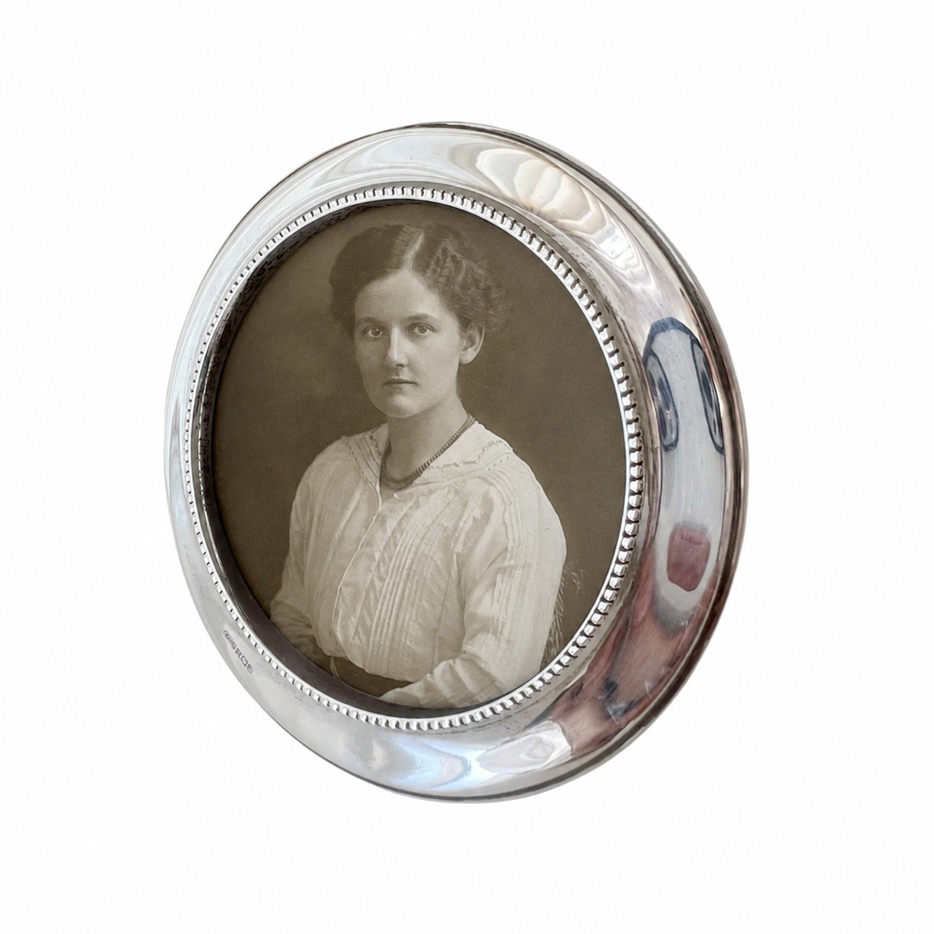 Broadway & Co Sterling Silver Round Photo Frame, Birmingham 1984