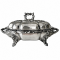 Antique English Old Sheffield Plate Entrée Warmer W.A. Crown Stag Crest