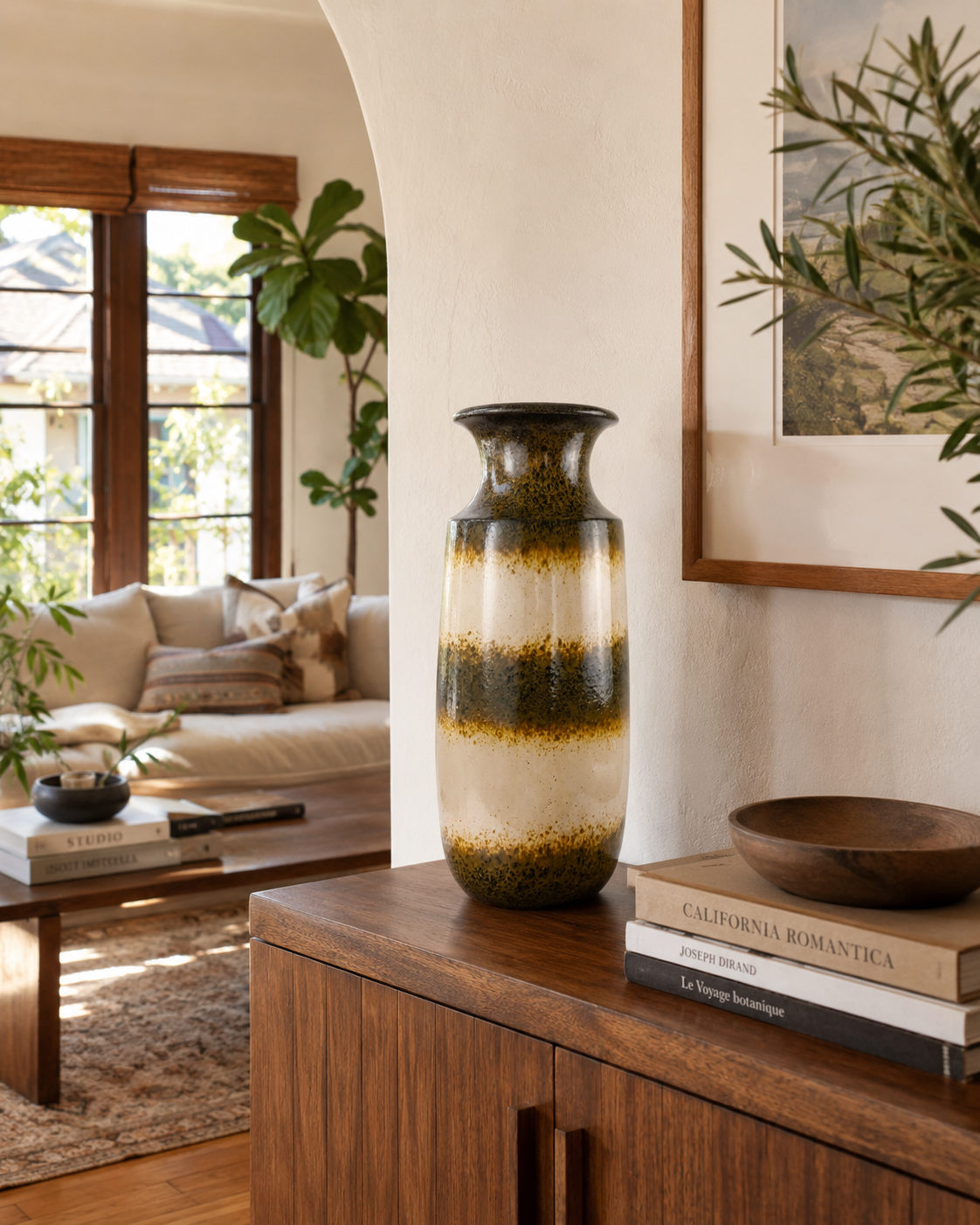 Vintage Scheurich 239-41 West German Large Tall Ceramic Vase, Mid-Century Pottery