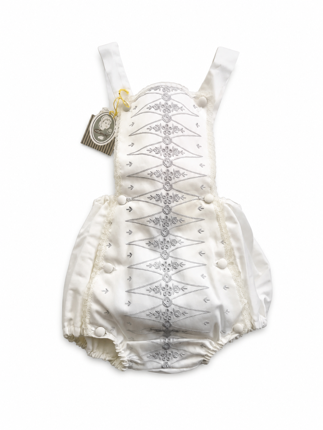 Vintage Courty Baby Romper 3–6 Months, French Cotton Romper With Tags And Box