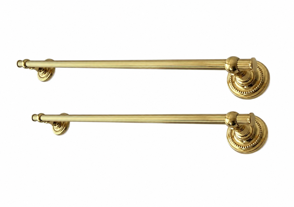 Vintage West German Gold-Plated Brass Towel Rail, 1970s Bathroom Kitchen Bar