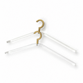 Vintage 1970s–1980s Clear Acrylic Clothes Hangers With Brass Hooks