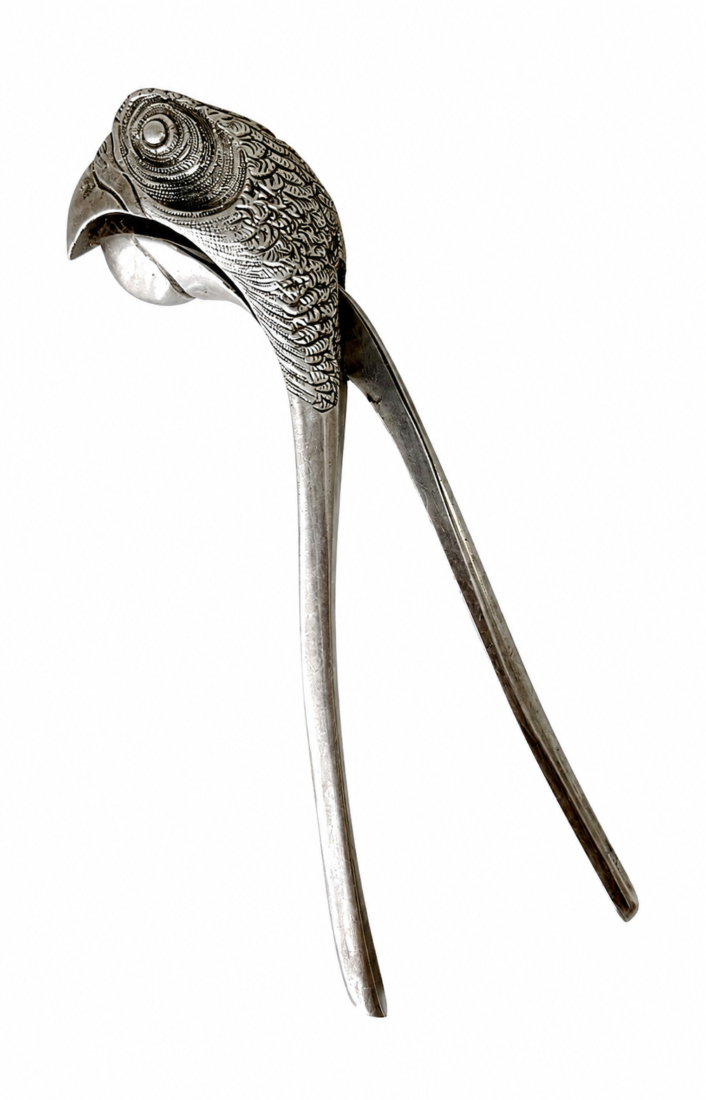 Early 20th Century Asprey Novelty Silver Plated Parrot Head Nutcracker, 1912