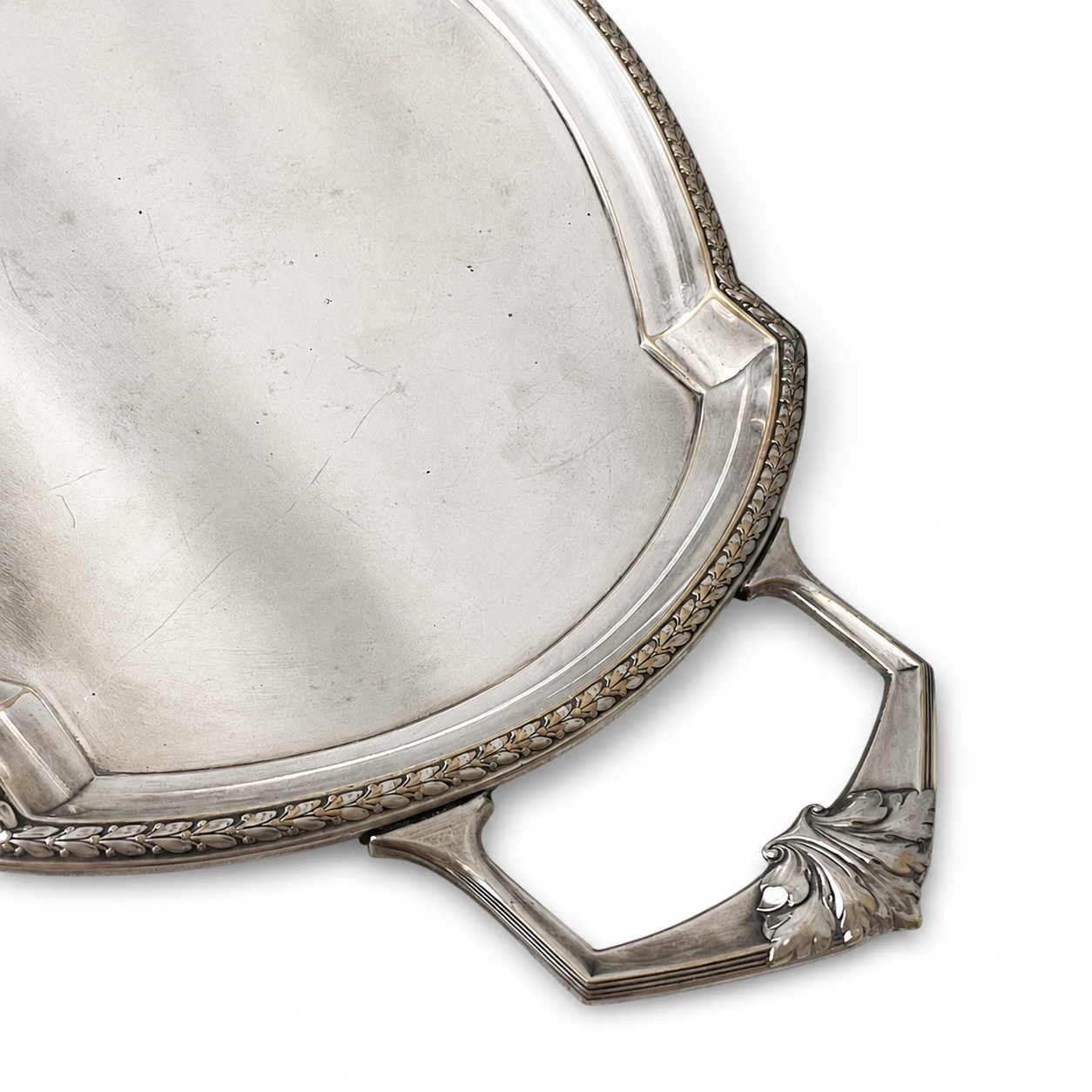 WMF Antique Silverplate Oval Serving Tray, Germany c.1903–1910, Ostrich Mark