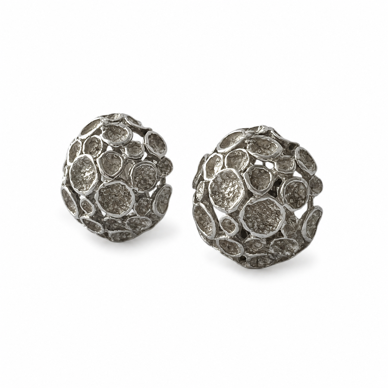 Vintage 835 Silver Modernist Clip-On Earrings.