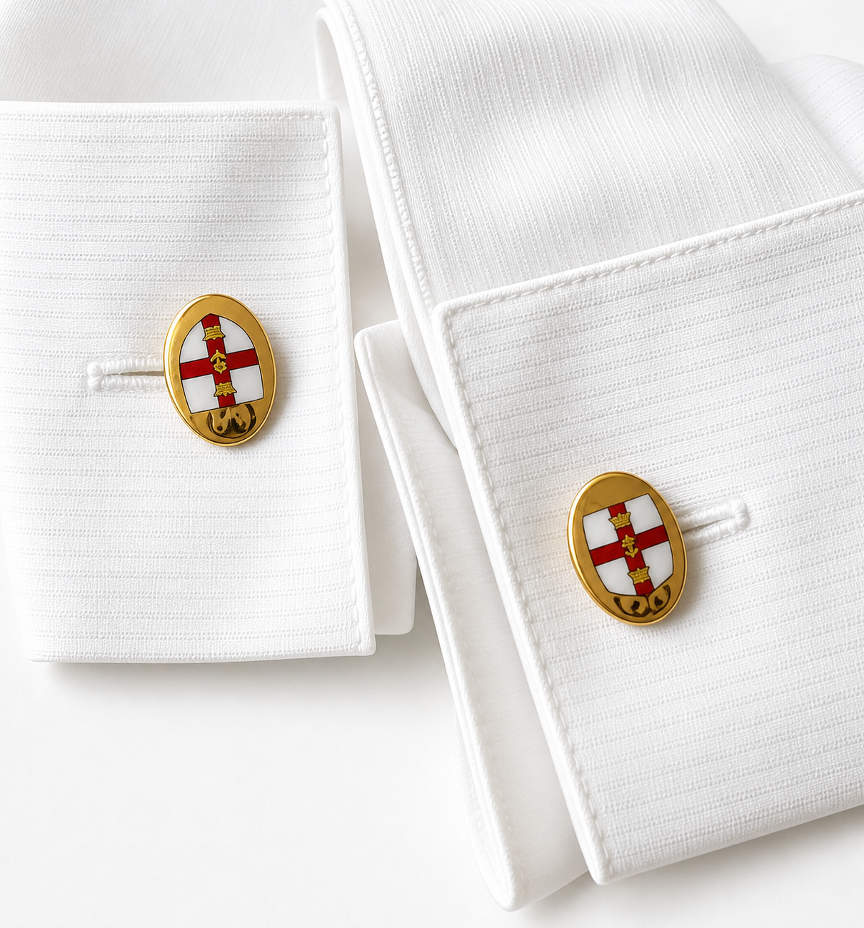 Vintage Enamel Heraldic Shield Cufflinks.