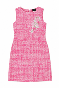 Vintage Christian Lacroix Tweed Dress with Embroidered Flowers - Size 42 FR