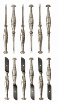 Antique WMF Silver Plated Lobster Seafood Cutlery Set, 12 Piece Art Nouveau Oyster Fork Set