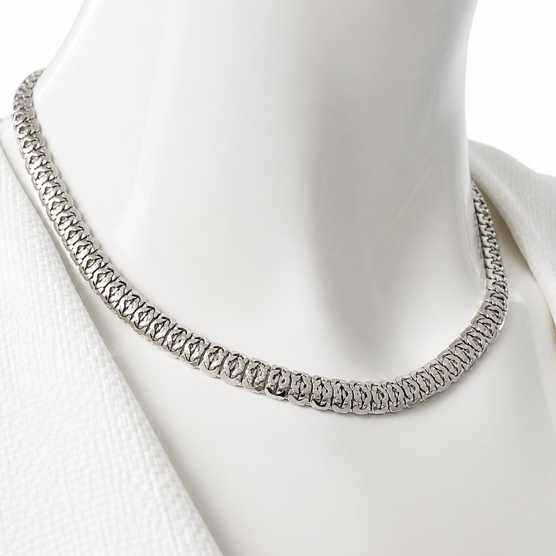 Vintage Silver Rhodium Plated  Set of Necklace and Bracelet.