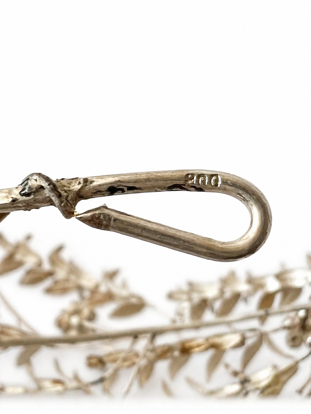 Antique German 800 Silver Myrtle Bridal Crown Tiara With Groom Buttonhole & Original Box