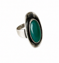 Vintage Niels Erik From Chrysoprase Ring Sterling Silver Danish Scandinavian Modernist