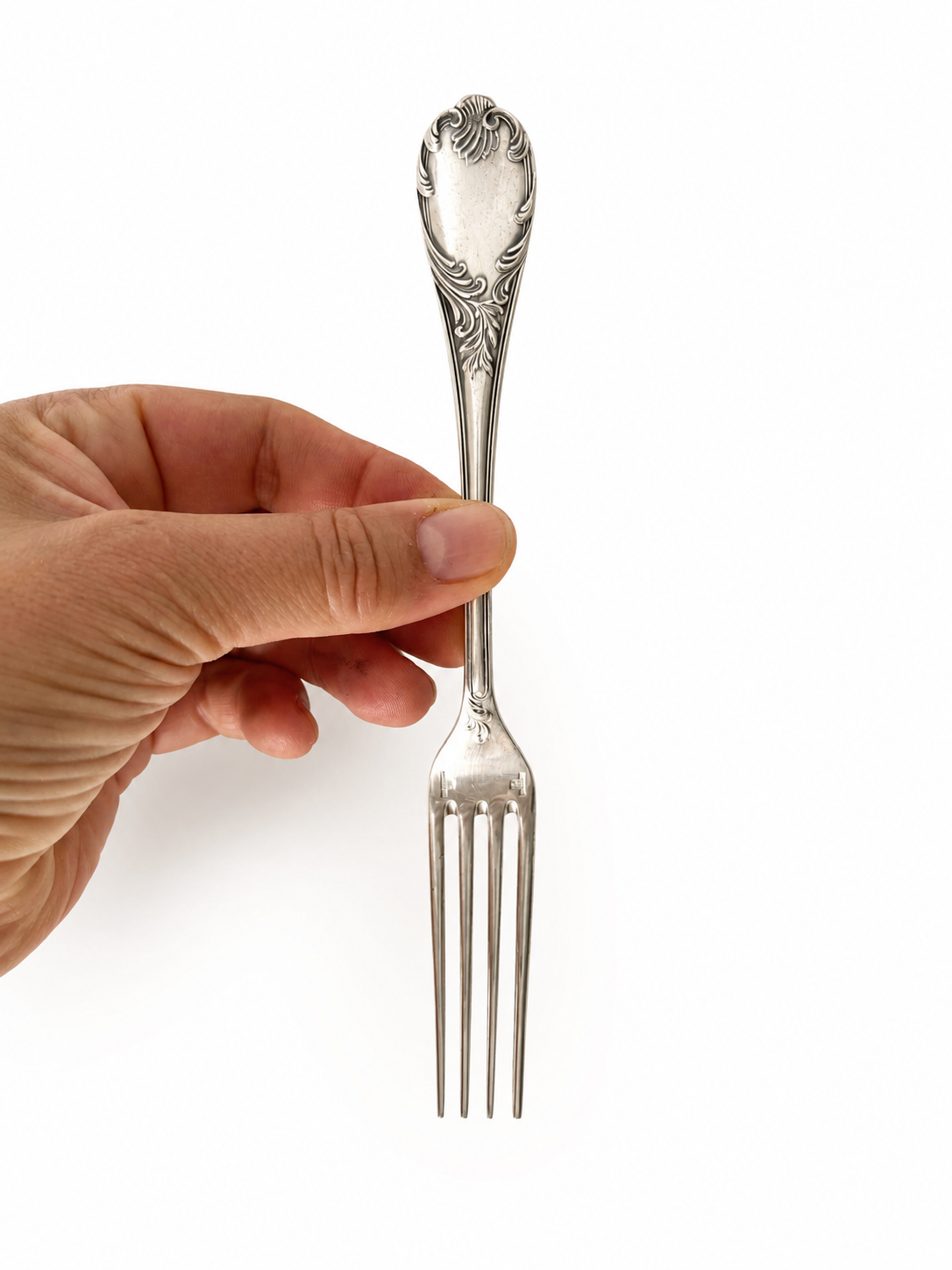 Vintage Set of 8 Christofle Marly Silver Plated Dessert Forks, French 17 cm Cutlery