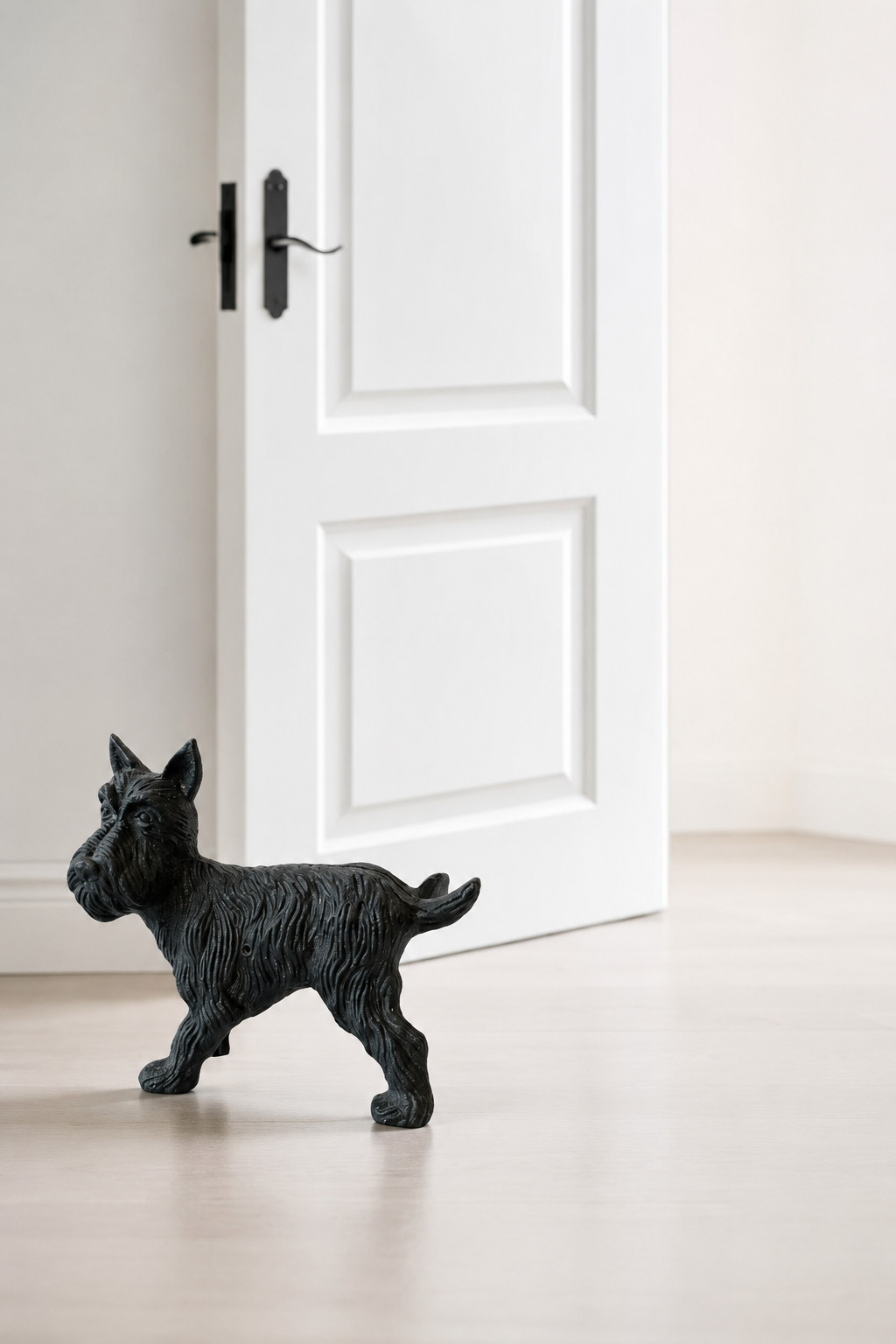 Vintage Cast Iron Scottie Dog Doorstop Black Terrier Bookend