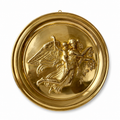 Thorvaldsen The Day Brass Wall Medallion, Danish Antique Plaque