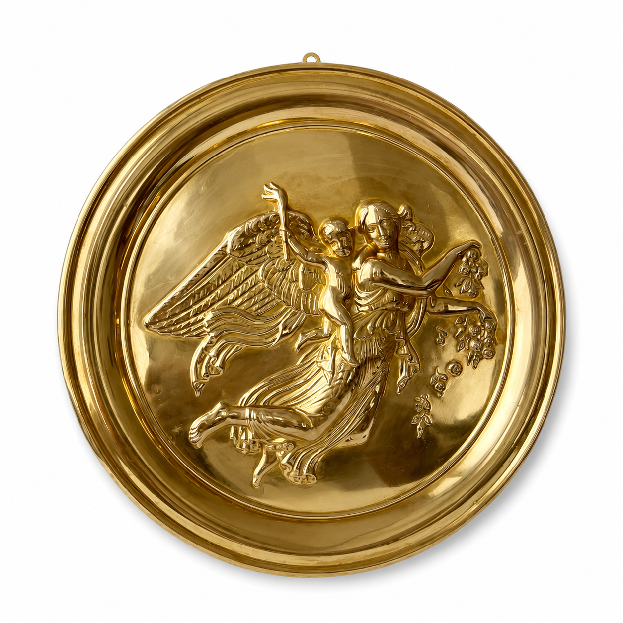 Thorvaldsen The Day Brass Wall Medallion, Danish Antique Plaque