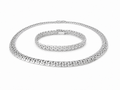 Vintage Silver Rhodium Plated  Set of Necklace and Bracelet.