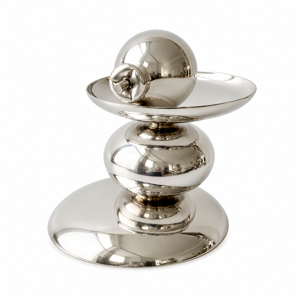 Vintage H.R.W. Fink Silver Plated Pedestal Bowl With Pear, German Centrepiece