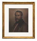 Antique German Pastel Portrait of a Gentleman, Mid 19th Century Framed Biedermeier Male Portrait