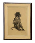 Kurt Meyer-Eberhardt “Äffchen” Original Etching – Framed Monkey Portrait