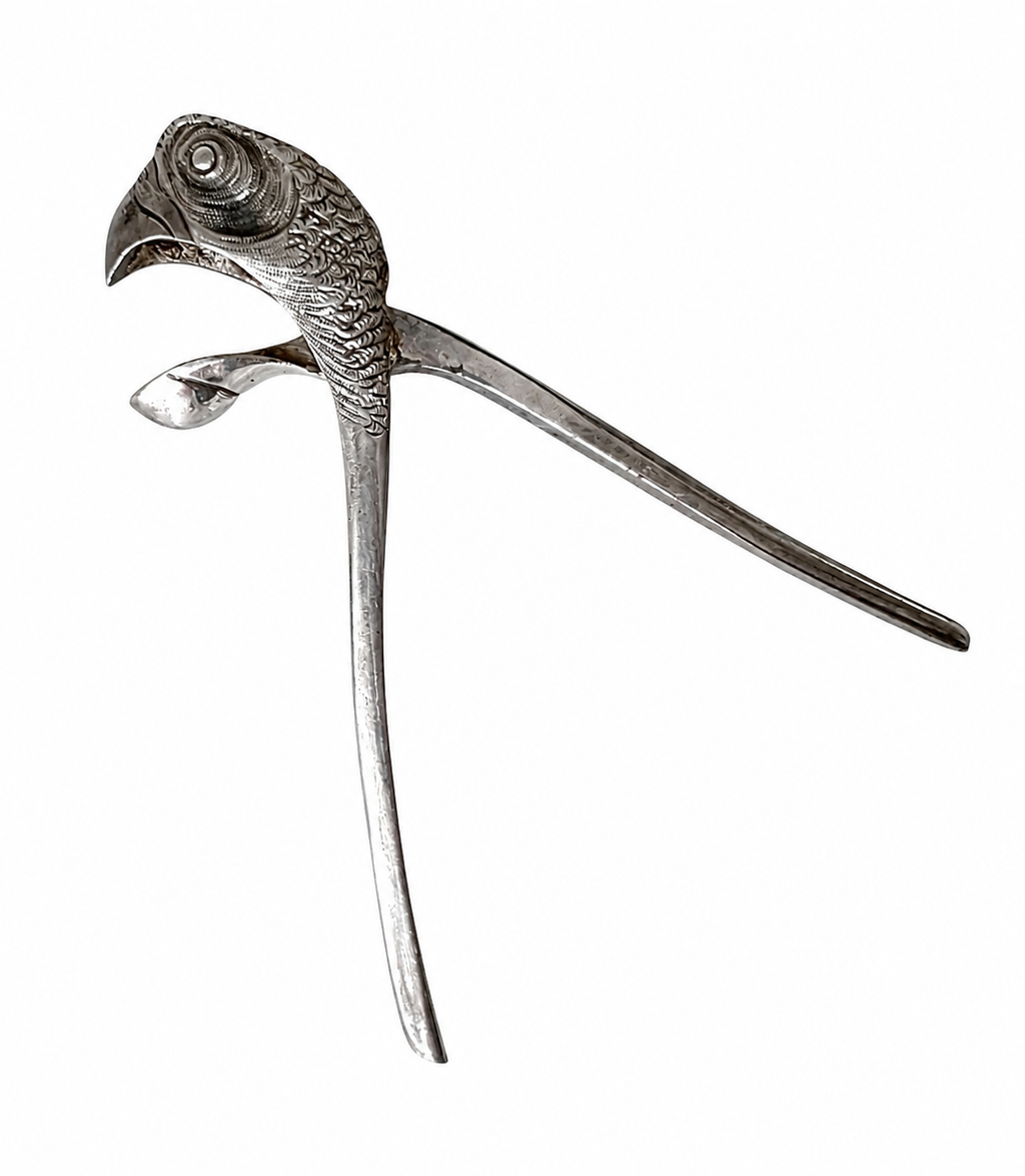Early 20th Century Asprey Novelty Silver Plated Parrot Head Nutcracker, 1912
