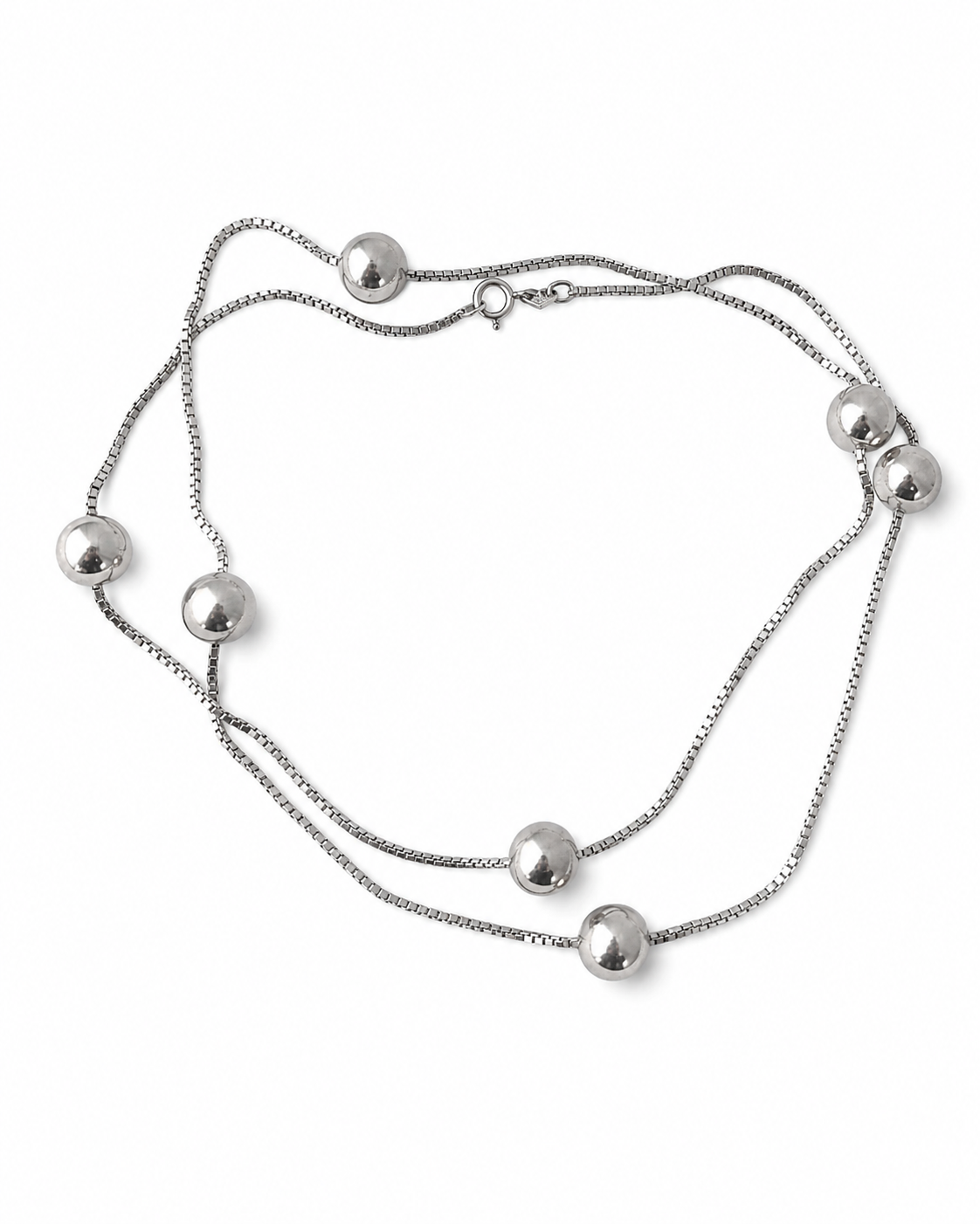 Vintage 835 Silver Necklace with Silver Beads