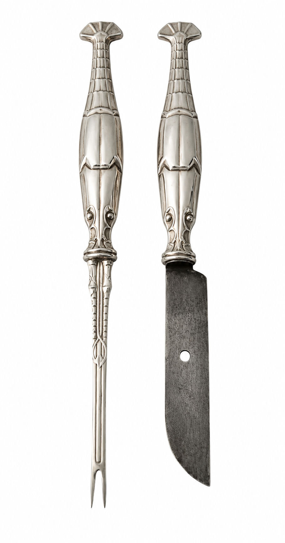 Antique WMF Silver Plated Lobster Seafood Cutlery Set, 12 Piece Art Nouveau Oyster Fork Set