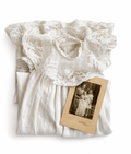 Antique Victorian Edwardian Cotton Christening Gown With Lace Pelerine, 6–9 Months