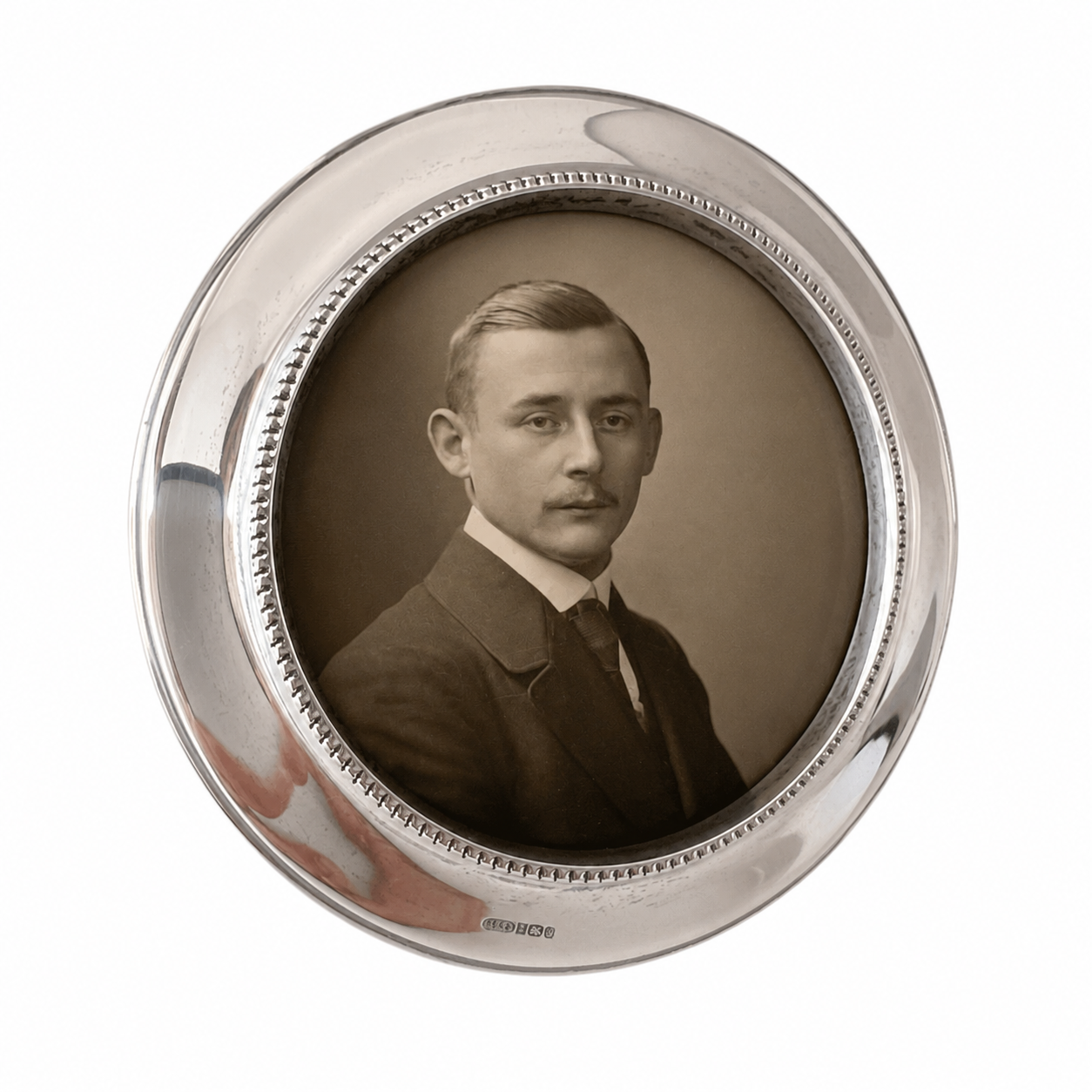 Broadway & Co Sterling Silver Round Photo Frame, Birmingham 1984