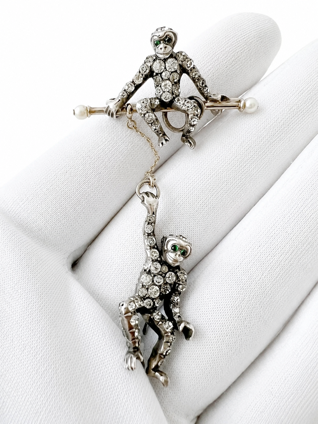 Art Deco Monkey Brooch, Sterling Silver KP 925, Knoll & Pregizer, c.1920s–30s