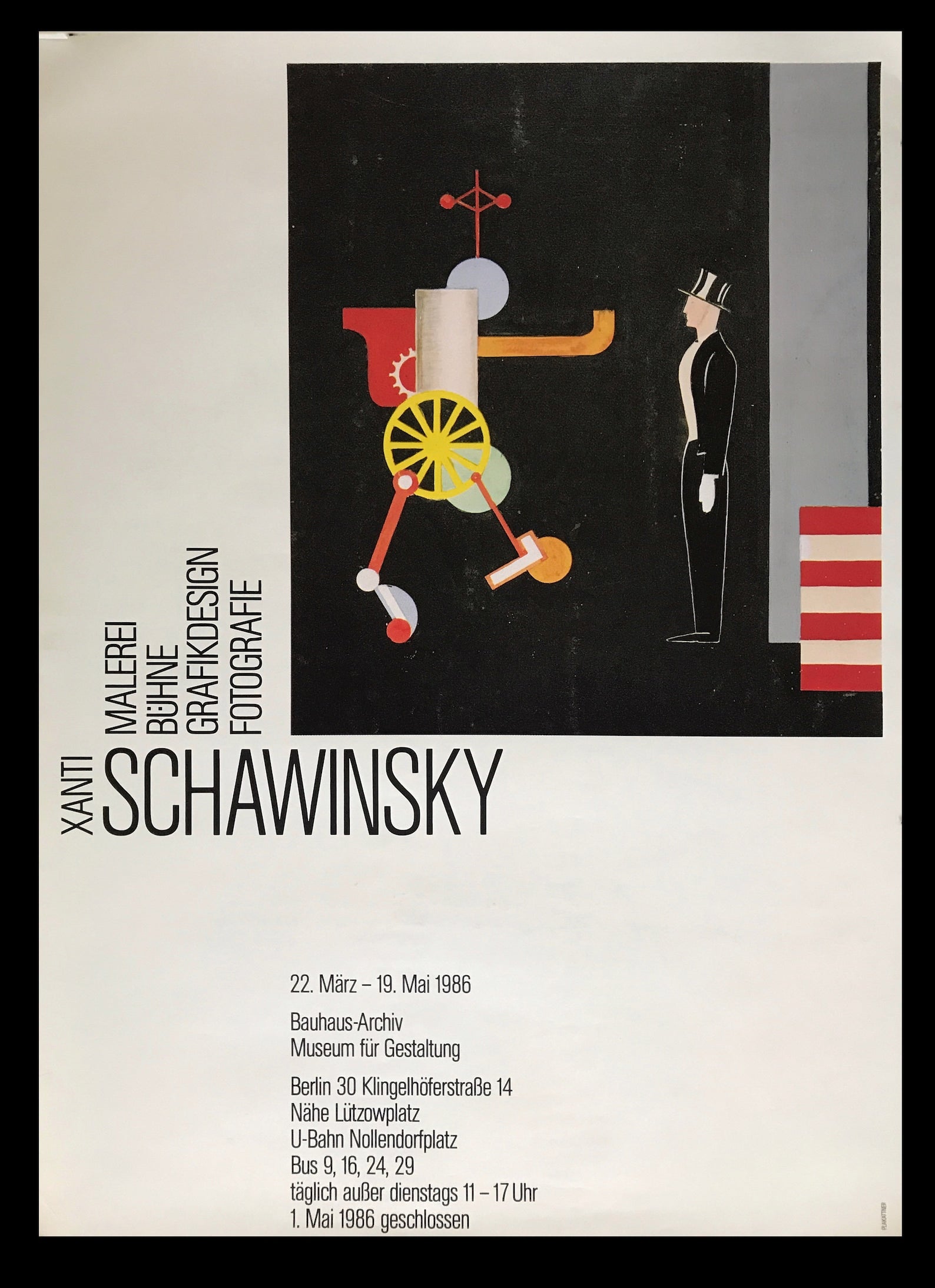 Xanti Schawinsky - "Tap Dancer vs Quilting Machine". Original Exhibition Bauhaus Museum Poster