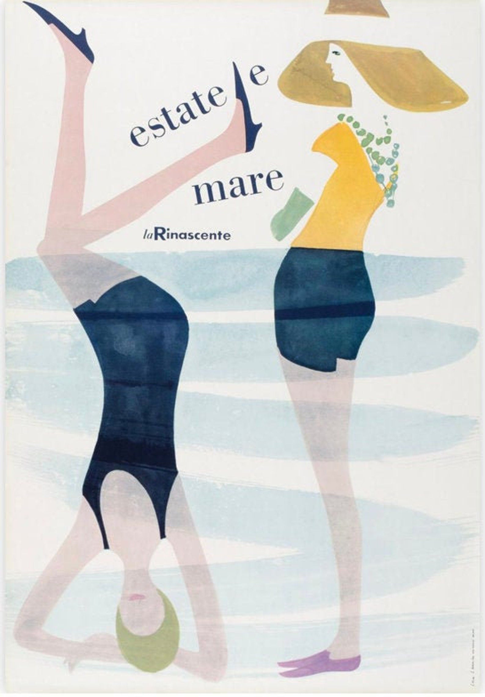 Lora Lamm - "Estate e mare. La Rinascente". Museum Poster.