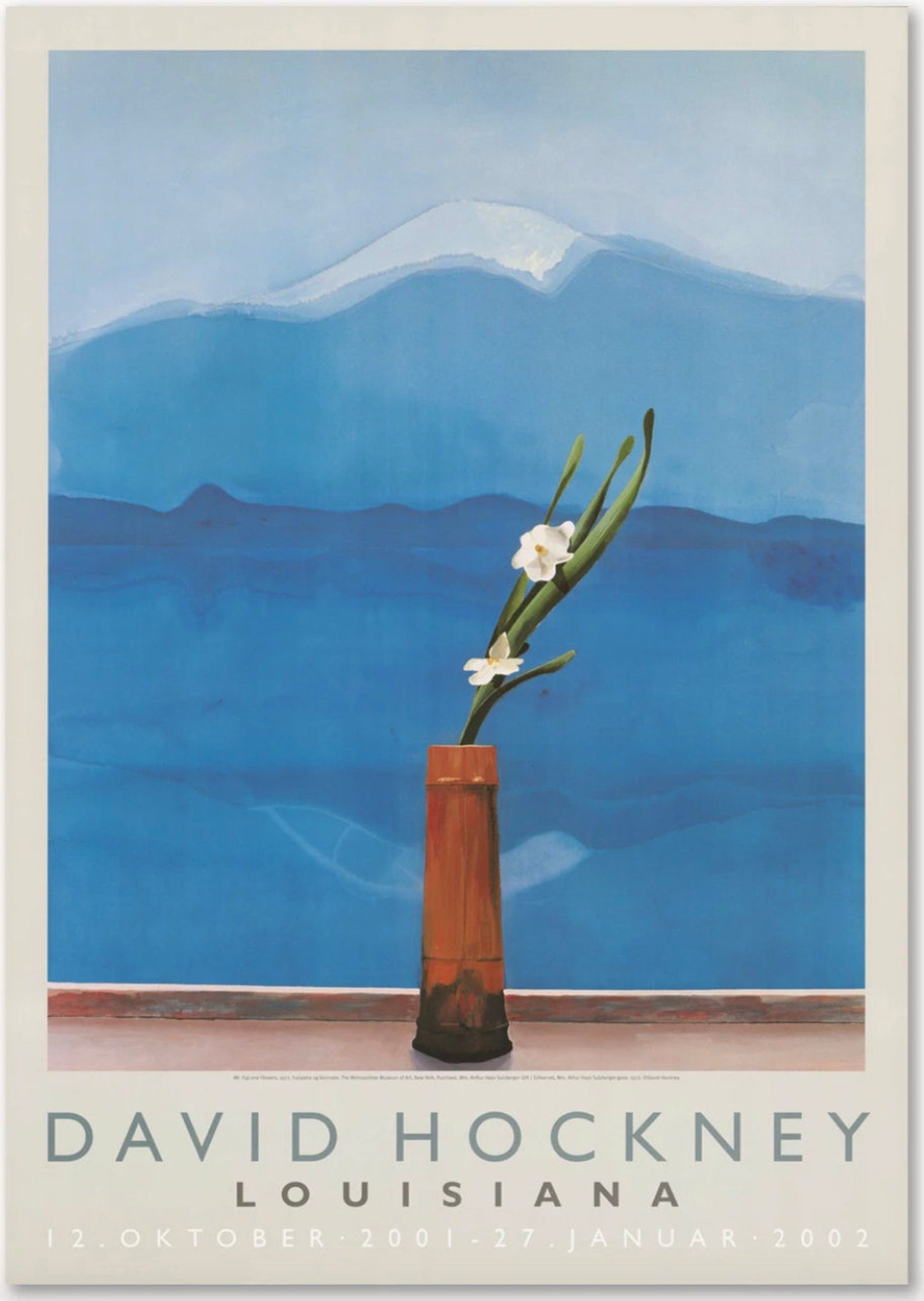 David Hockney - "Mt. Fuji and Flowers"  Original Louisiana Museum poster.