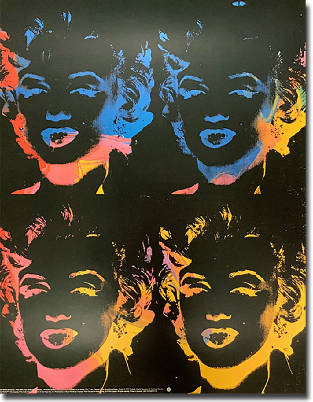 Andy Warhol - "Four Multicoloured Marilyns". Original Exhibition Poster Poster.