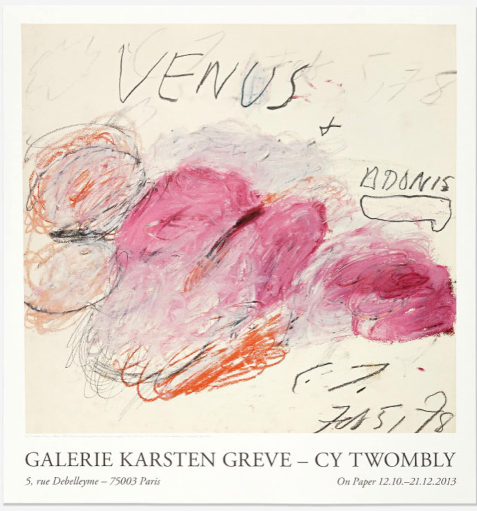 Cy Twombly - "On Paper". Original Exhibition Museum Poster