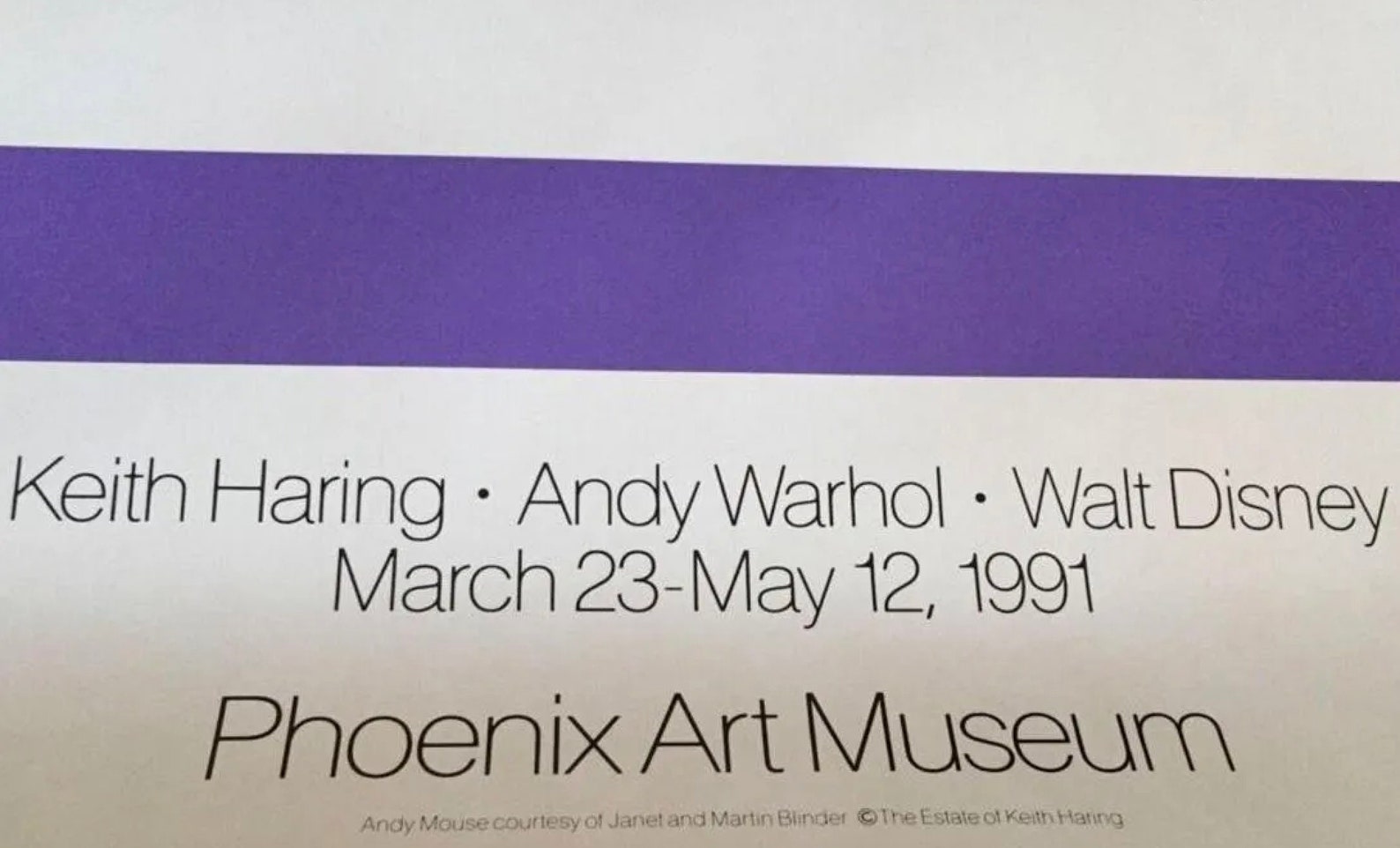 Keith Haring - "Andy Mouse", Original Exhibition Museum Poster. 1991.