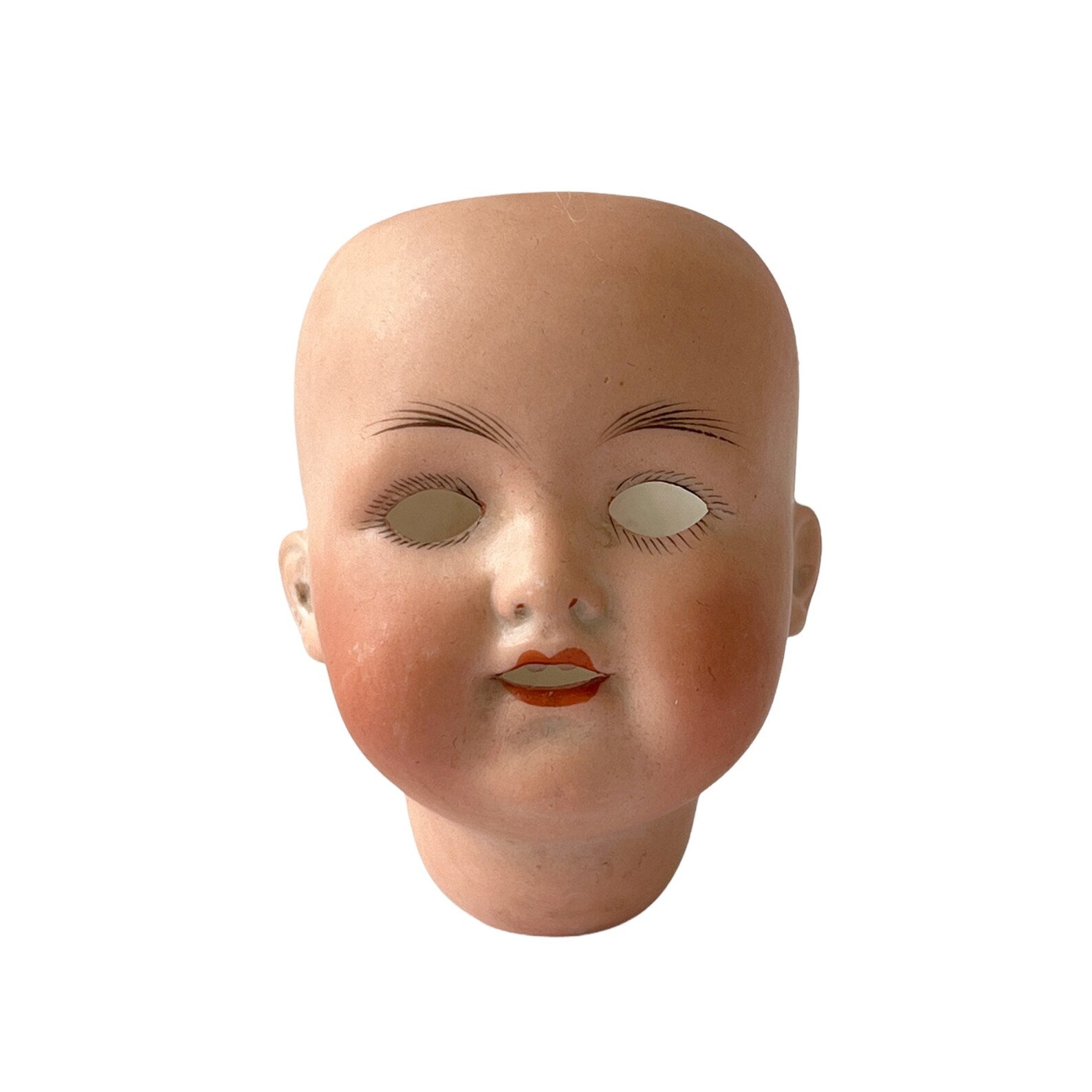 Antique Armand Marseille Bisque Doll Head: German 990 A.7/0.M, Open Mouth, Blue Eyes