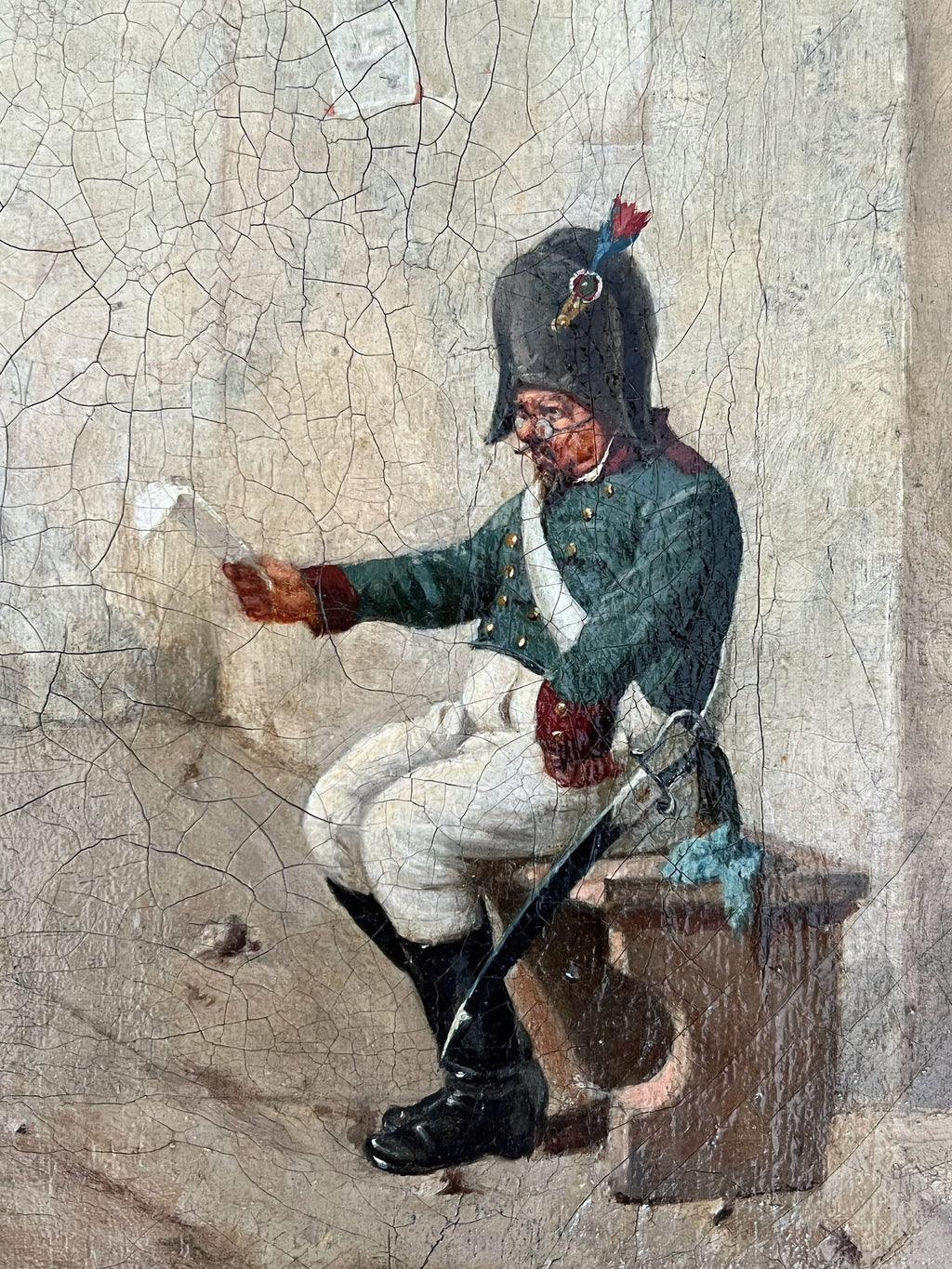 Antique Oil Painting "Bohemian Musicians" by N. Sicard, Framed Artwork, Vintage Bohemian Style