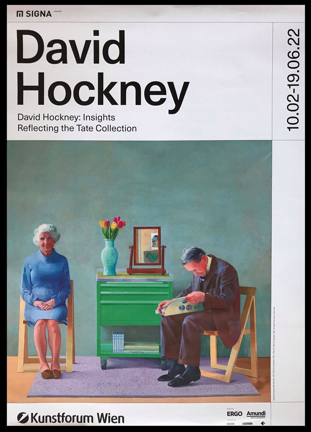 David Hockney - "My Parents". Original Exhibition Museum poster.