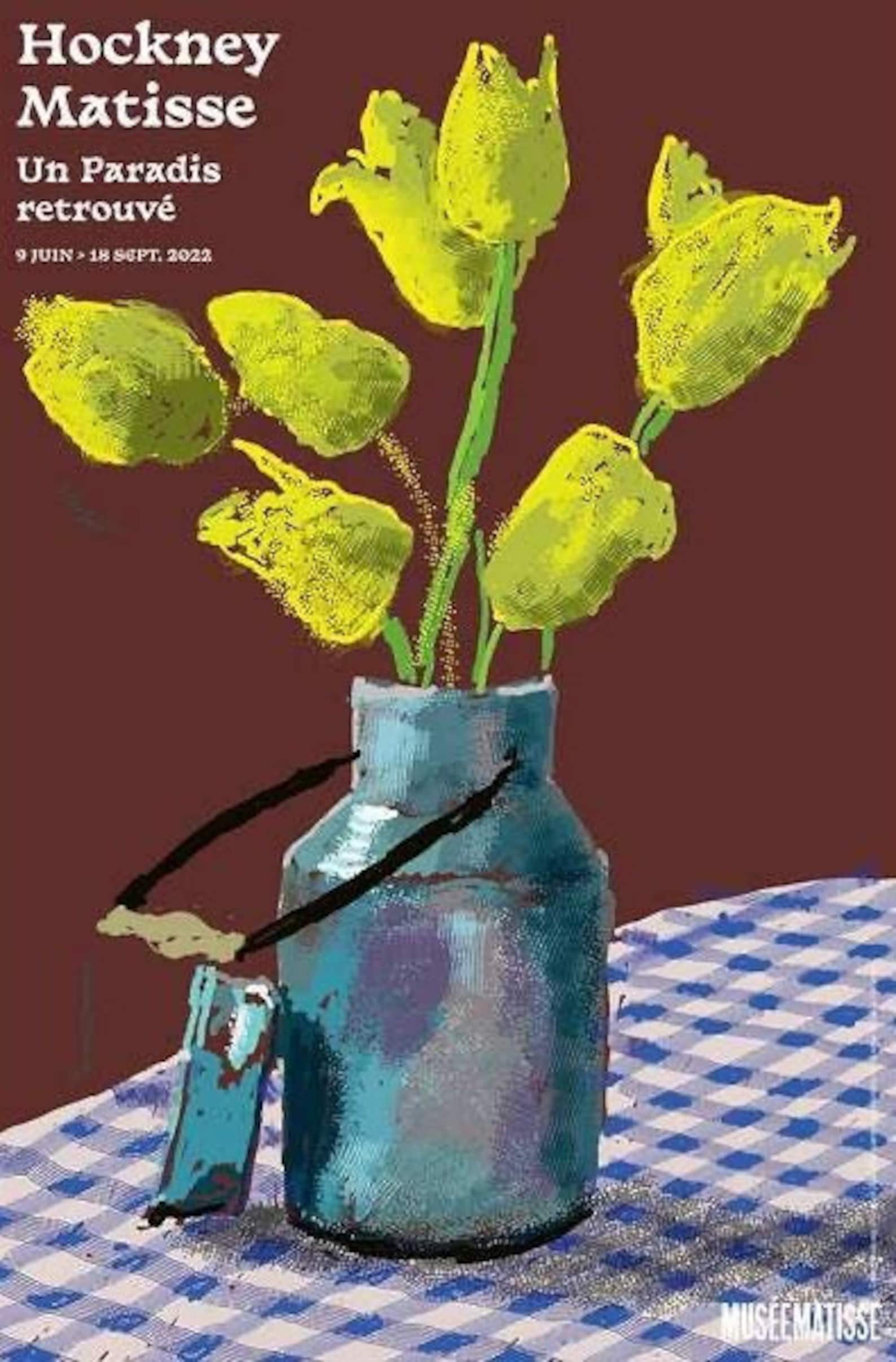 David Hockney - "Fresh Flowers". Original Museum poster.