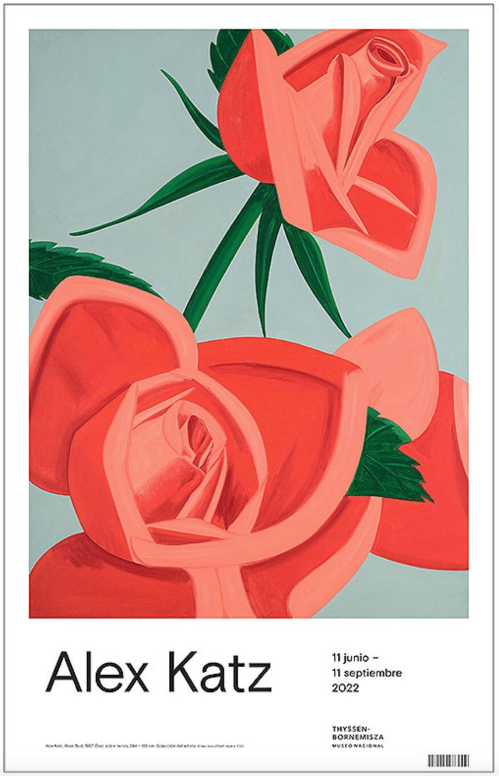 Alex Katz - "Rose Bud". Original Exhibition Museum Poster.
