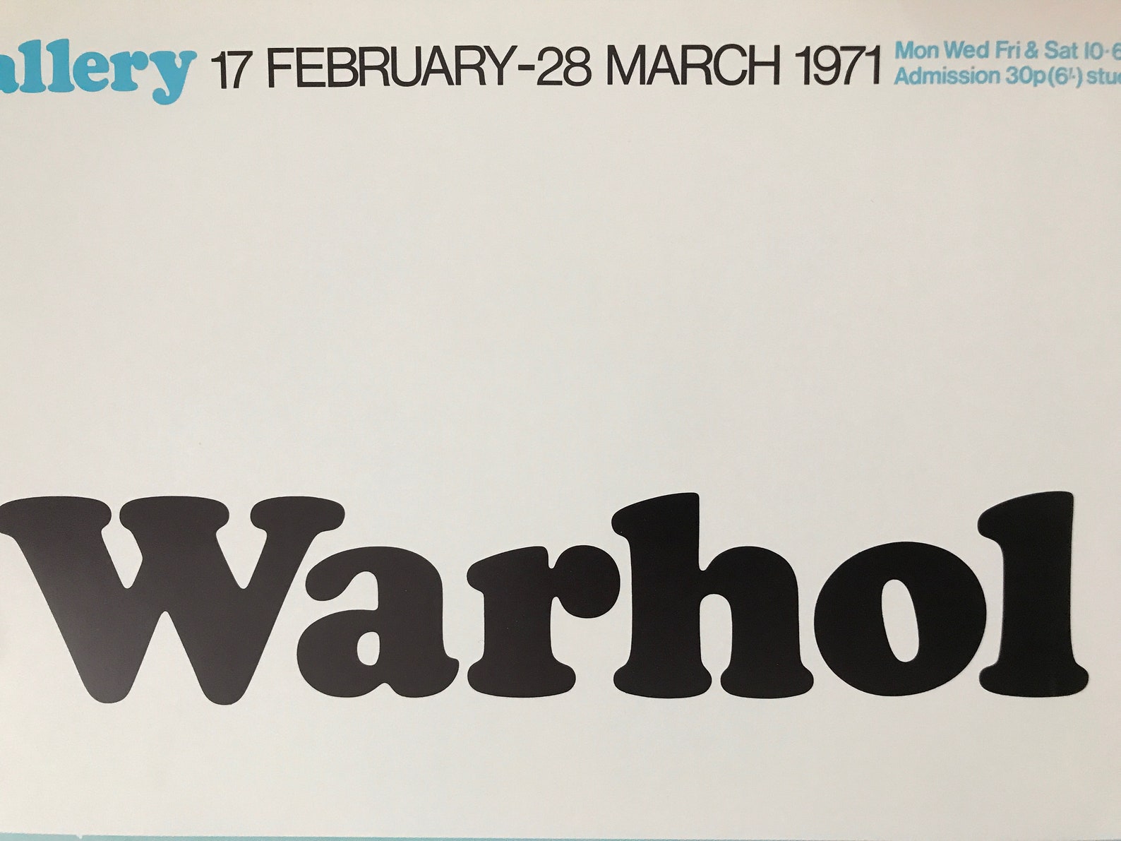 Andy Warhol - "Marilyn". Original Exhibition poster. Tate. 1971