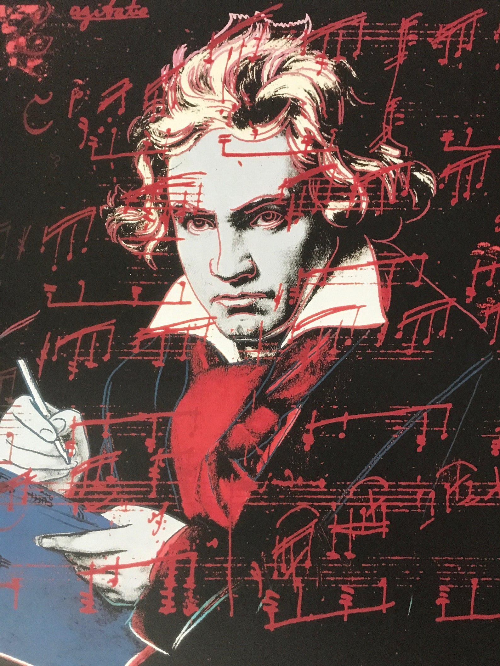 Andy Warhol - "Ludwig Van Beethoven, Blue Book", Original Exhibition Museum Poster.