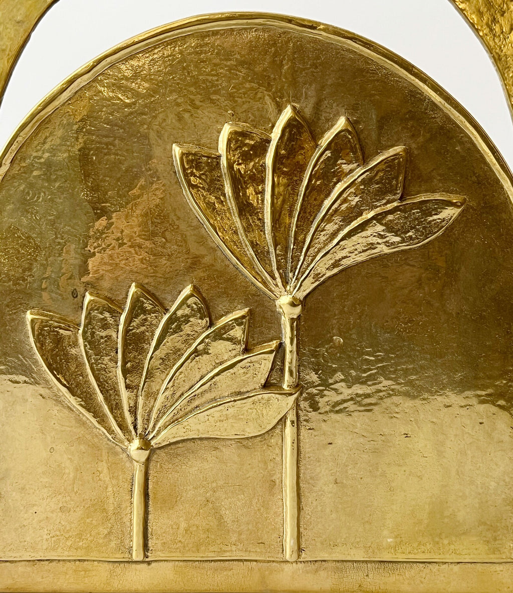 Vintage Solid Brass Magazine Rack with Art Deco and Art Nouveau Design.