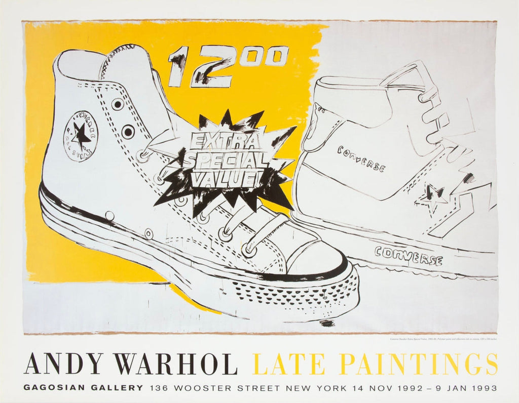 Andy Warhol - "Converse Sneaker Extra Special Value". Original Exhibition poster. Two Sides Poster